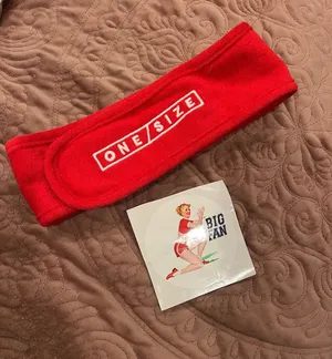 Red Knit Headband with ONE/SIZE Logo thumbnail 1