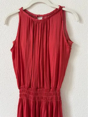 Shebird Emma Dress Rose Satin Size 2 / Small Colorful Party Comfy Midi Feminine thumbnail 3