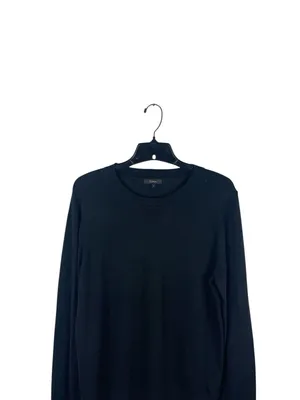 Quince Black Crewneck Sweater Cotton Cashmere Blend Pullover Soft Minimalist L thumbnail 2