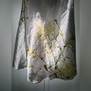 Floral Satin Cowl Neck Slip Dress XL Silver thumbnail 6