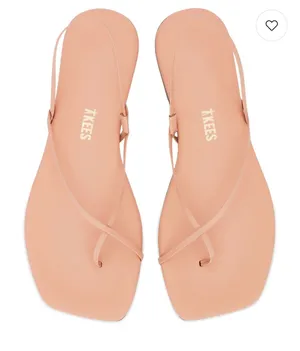 Square Toe Millie Leather Sandals in Nude Beach, Size 8 thumbnail 3