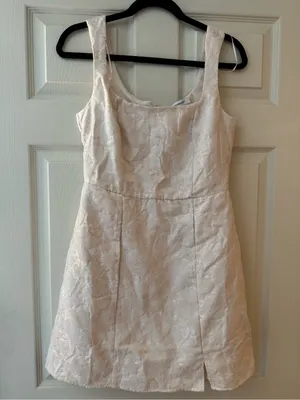 Francesca's Collections Ivory Textured Mini Dress thumbnail 1