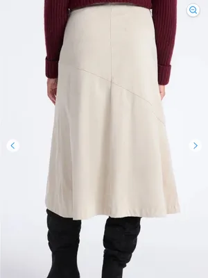 Women’s Cream faux suede A-Line Skirt thumbnail 4