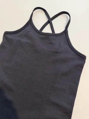 All In Motion Romper Large Black Compressive Spaghetti Strap Pilates Sporty Luxe thumbnail 2