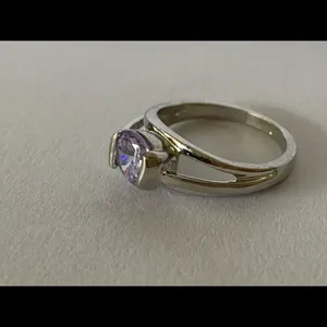 Amethyst Solitaire Light Purple Silver Ring Size 6 NEW thumbnail 3