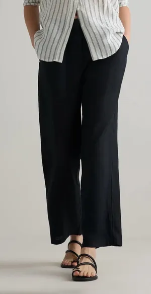Quince 100% European Linen Pleated Trouser black size 10 thumbnail 1