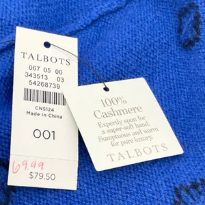 Talbots Cashmere Polka Dot Beanie Hat OS Blue Soft Warm Cozy Preppy Indie Winter thumbnail 9