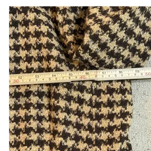 Peck & Peck Houndstooth Wool‎ Blend Zip Jacket Brown Tan Faux Leather Trim Sz 12 thumbnail 8