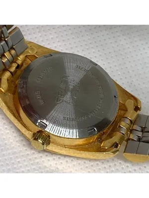 Gruen since 1874 gold tone date classic watch 26mm Japan up to 7.5” running thumbnail 7