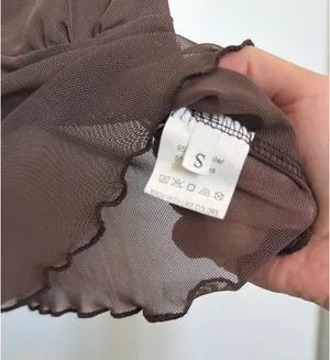 Amazon Brown mesh crop top thumbnail 3
