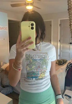 Amalfi Coast Baby Tee White thumbnail 1