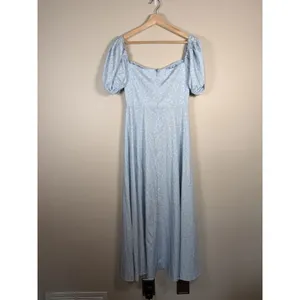 Milkmaid Dress Tallulah‎ Blue White Floral Midi Sz M Cottagecore Peasant Kutumai thumbnail 6