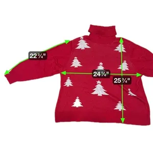 Retrology Red Christmas Tree Turtleneck Sweater Women’s 2X Holiday Knit thumbnail 7