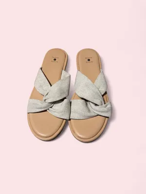 Shade & Shore Beige Knot-Detail Slide Sandals thumbnail 5