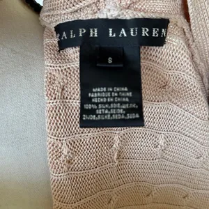 Ralph Lauren Black Label Silk Tan Cableknit Water Fall Cardigan thumbnail 4