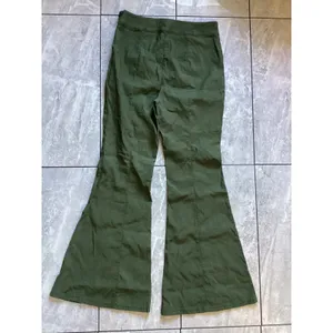 Maeve Anthropologie Olive Green High Rise Flare Wide Leg Seam Pants Size 14 thumbnail 8