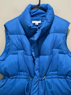 HYFVE Blue Puffer Vest Oversized Cinch Waist Quilted Winter Women Size Medium thumbnail 3
