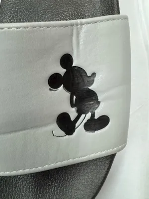 Disney Mickey Mouse Grey and Black Slides Size Womens 8 thumbnail 2
