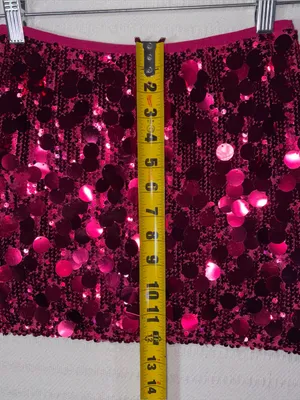 Womens Y2K Sequin Mini Bodycon Skirt Size S Stretch 2000s Barbie Halloween thumbnail 6