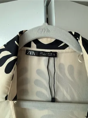 Zara Black and Cream Botanical Print Blouse thumbnail 3