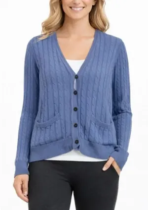 J.Crew Vintage wool angora blend cableknit cardigan sweater large thumbnail 1
