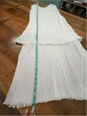 LE LIS BLANC DEUX White Crochet Knit Pleated Layered Maxi Dress Size PP thumbnail 14