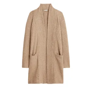 J.Crew Cocoon Sweater Cardigan‎ Small Tan Beige Merino Wool Blend Open Front thumbnail 5