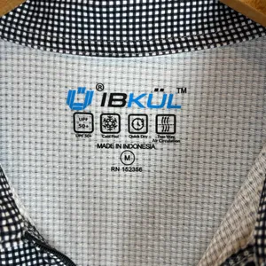 IBKUL Womens Black White Gingham Sleeveless 1/4 Zip Golf Polo Top Size M UPF50 thumbnail 3