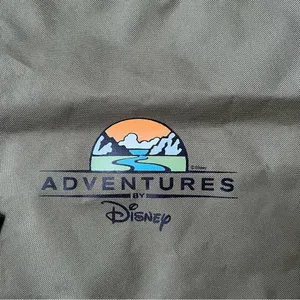 NWT Adventures by Disney Drawstring Tote Bag Olive Green Eco Choice by Gemline thumbnail 2