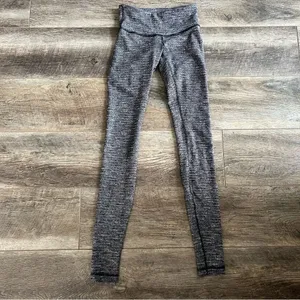 Lululemon Wunder Under Pant Coal Mini Check Pique Texture Knit Leggings Size 2 thumbnail 5
