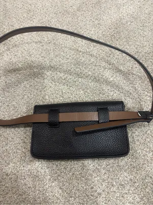 DKNY BELT BAG FANNY PACK Black Pebbled Leather 7x4 sz thumbnail 4