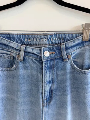 American Eagle Outfitters Women’s Mom Jeans Light Blue Straight Leg Jeans 4 Long thumbnail 5