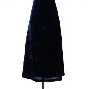 Bardot Navy Blue Velvet Open Back Tie Midi Dress XS Dark Romance Whimsigoth thumbnail 5