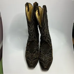 Corral sequin inlay‎ brown suede boots size 7 thumbnail 3
