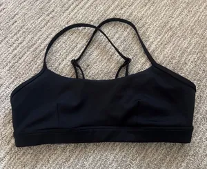 ALO Yoga Black Strappy Low-Impact Sports Bra thumbnail 1