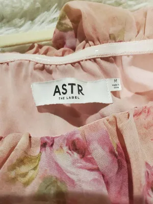 ASTR Laisha Ruffle Midi Dress in Pink Floral Medium thumbnail 7