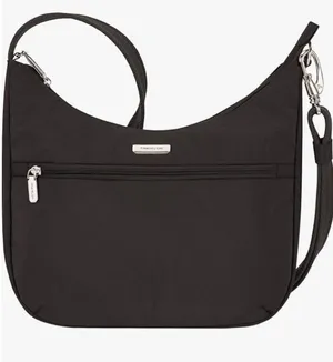 Travelon Anti-Theft Essentials East/West Small Hobo Bag, Black, NWT thumbnail 1