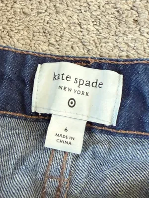 Kate Spade X Target Women’s High Rise Straight Leg Wide Cuff Jeans Dark Wash 6 thumbnail 9