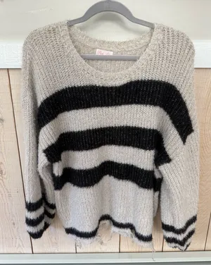 Pink Lily Sweater Striped thumbnail 1