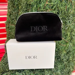 Christian Dior ⚡️ 2024 Black Velvety ‘DIOR’ Monogram Pouch Clutch Bag, NIB thumbnail 7