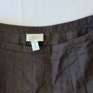 Ann Taylor Loft Brown Linen Blend Pleated Sequin Hem A-Line‎ Skirt Womens 10 thumbnail 4