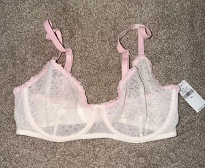 Old Navy Light Pink Sheer Dot Mesh Underwire Bra thumbnail 1
