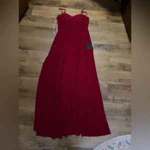Lulus Cause for Commotion Red Pleated Bustier Maxi Dress thumbnail 4