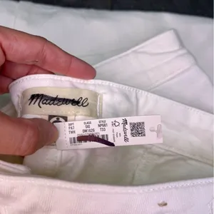 Madewell Curvy Emmet Wide Leg Jean 33 Tall Cropped Tile White NWT High Rise thumbnail 13