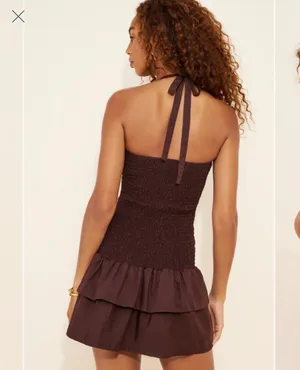 Motel Brown Halter Mini Dress thumbnail 2