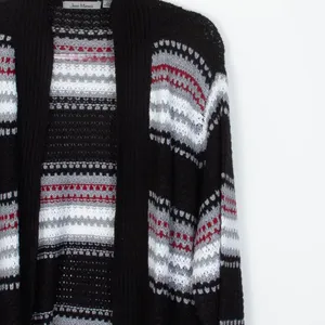 Jason Maxwell Womens Striped Open Front Long Cardigan Size 2X Cozy Boho‎ thumbnail 2
