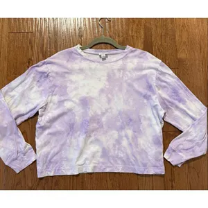 J.crew purple tie dye crewneck long sleeve top M thumbnail 6
