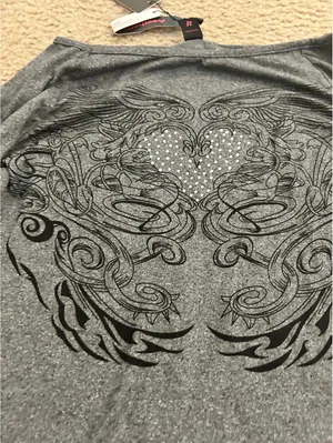 AB44 top shirt woman long sleeve gray medium size 6 thumbnail 2