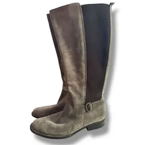 Born Womens Grey Suede Leather Strechy Slip On Riding Knee Boot sz 8 Equestrian thumbnail 3