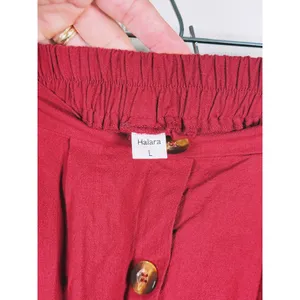 Halara A Line Midi Skirt Size Large Red High Waisted Preppy Academia Ivy League thumbnail 4
